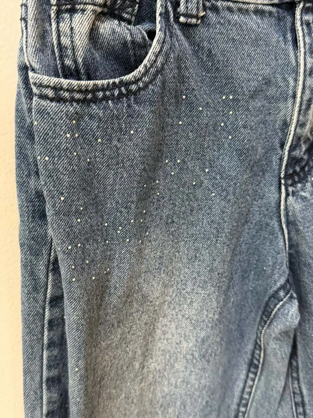 Justice Girls Wide Leg Jeans with Rhinestuds Size 8